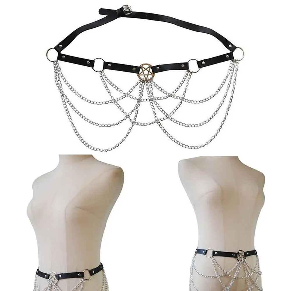 

Fashion Multilayered Trendy Body Harness Metal Chain Belt Tassel Pendant Waistband Waist Band Slimming Cummerbands