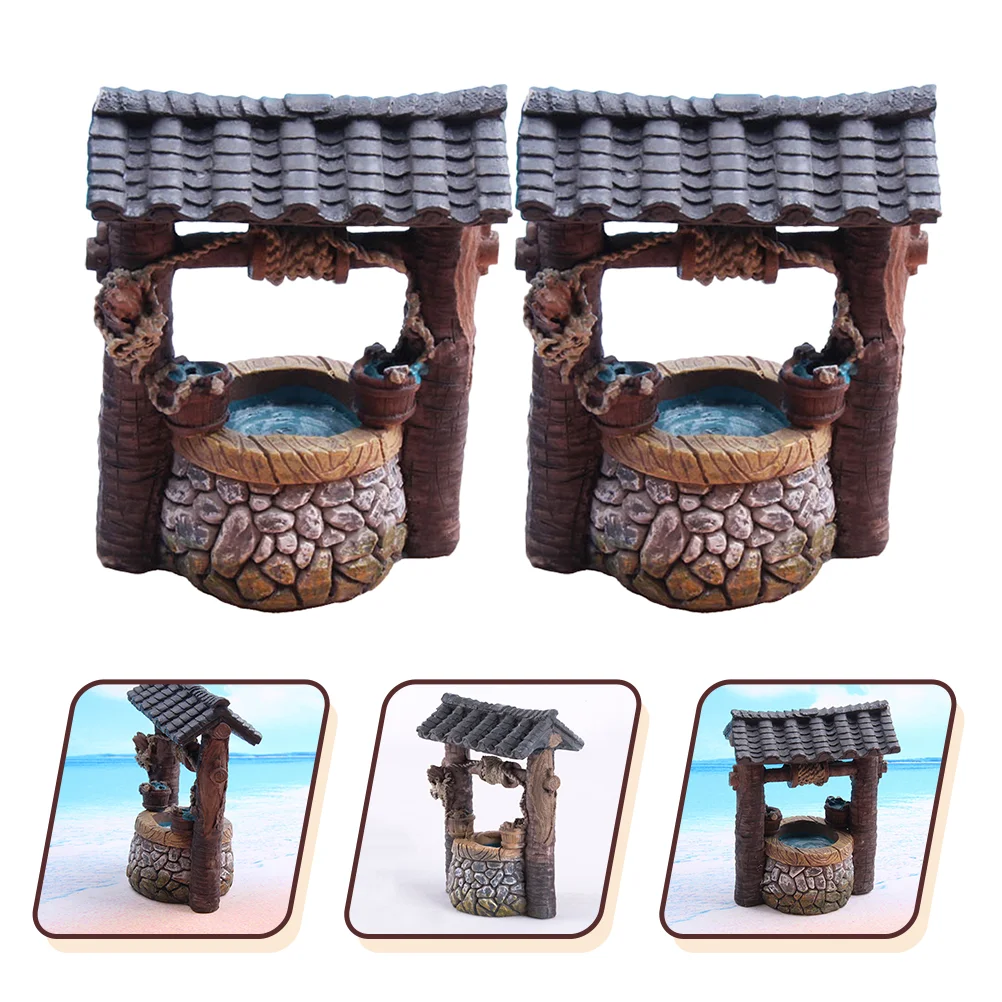 

Well Mini Wishing Miniature Water Garden Figurinesornament Vintage Tiny Accessories Statue Succulents Figurine Fairy Model