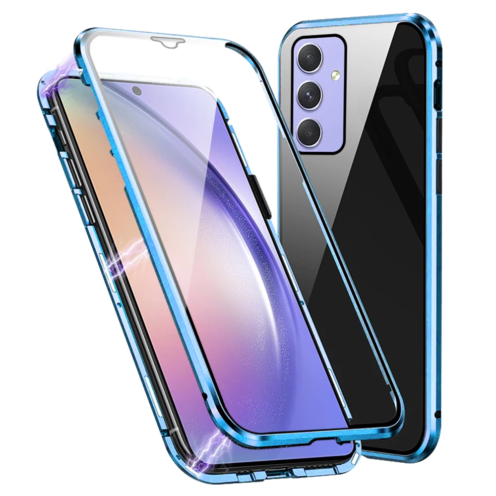 

For Samsung Galaxy A54 5G 2023 Case 360° Magnetic Flip Cover Samsun Galax A 54 54A SamsungA54 Double-side Protective Glass Funda