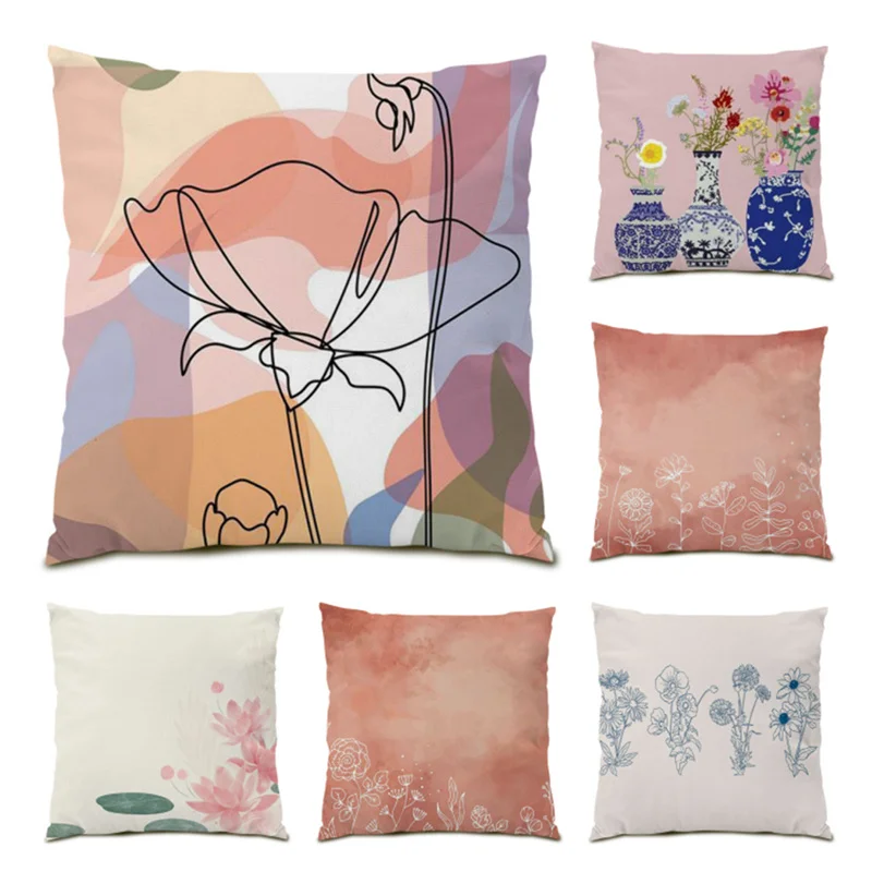 

Tropical Palm Pillows Living Room Pillowcase Velvet Cushion Covers 45x45 Polyester Linen Decoration Home Decor Gift Leaf E0771