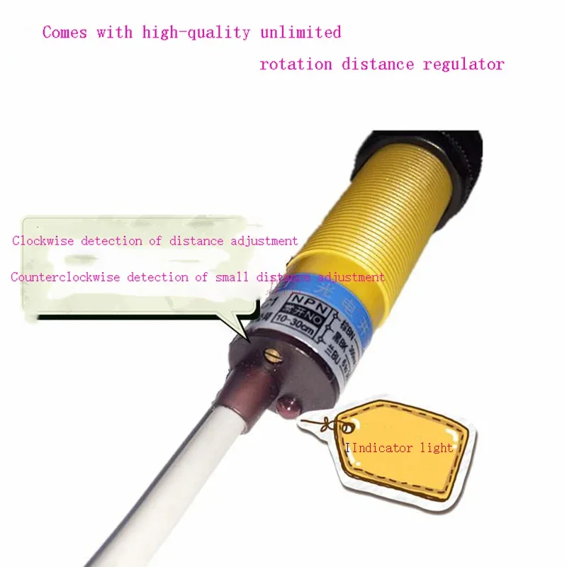 10 шт./лот трехпроводный Диффузный фотоэлектрический переключатель постоянного