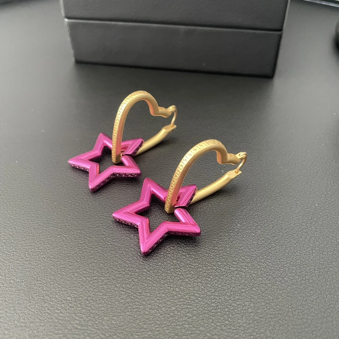 

Love Color Pentagram Light Luxury Elegant Fashion Earrings