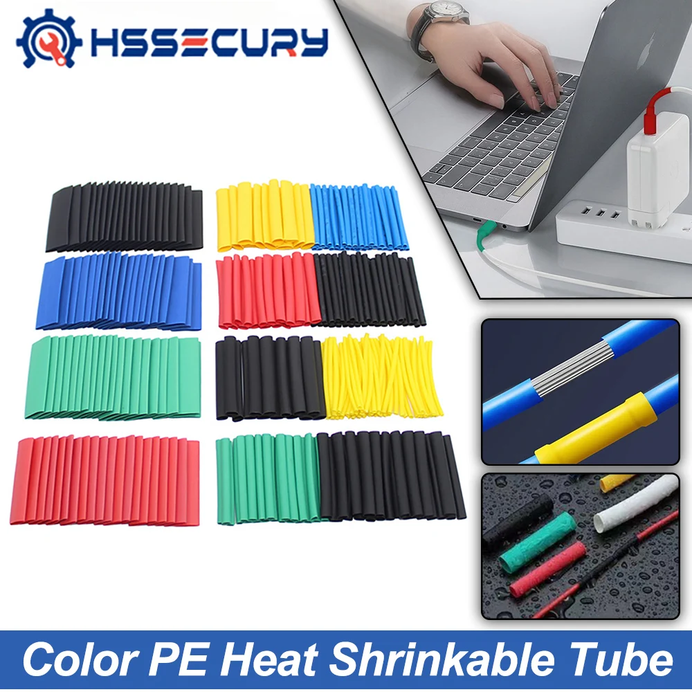 

Color environmental protection heat shrinkable tubing PE heat shrinkable tube insulated heat shrinkable tube set 164 328 530pcs