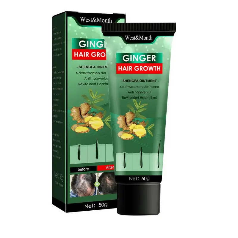 

Натуральный крем для волос с имбирем объемом 1,76 унции, натуральный крем с экстрактом имбиря для тонких сухих волос, утолщает и увлажняет сухость