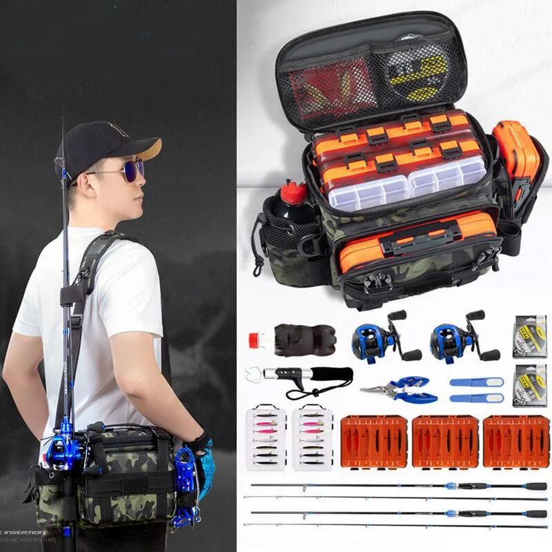 

Multifunction Fishing Bag Waterproof Fishing Tackle Bags Outdoor Fish Lures Gear Storage Waist Pack Single Shoulder Crossbody