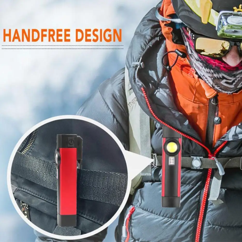 

Portable Led Cob Flashlight Magnetic Uv Torch Usb Rechargeable Led Work Light Xpe Waterproof Lamp For Outdoor Camping C7v7