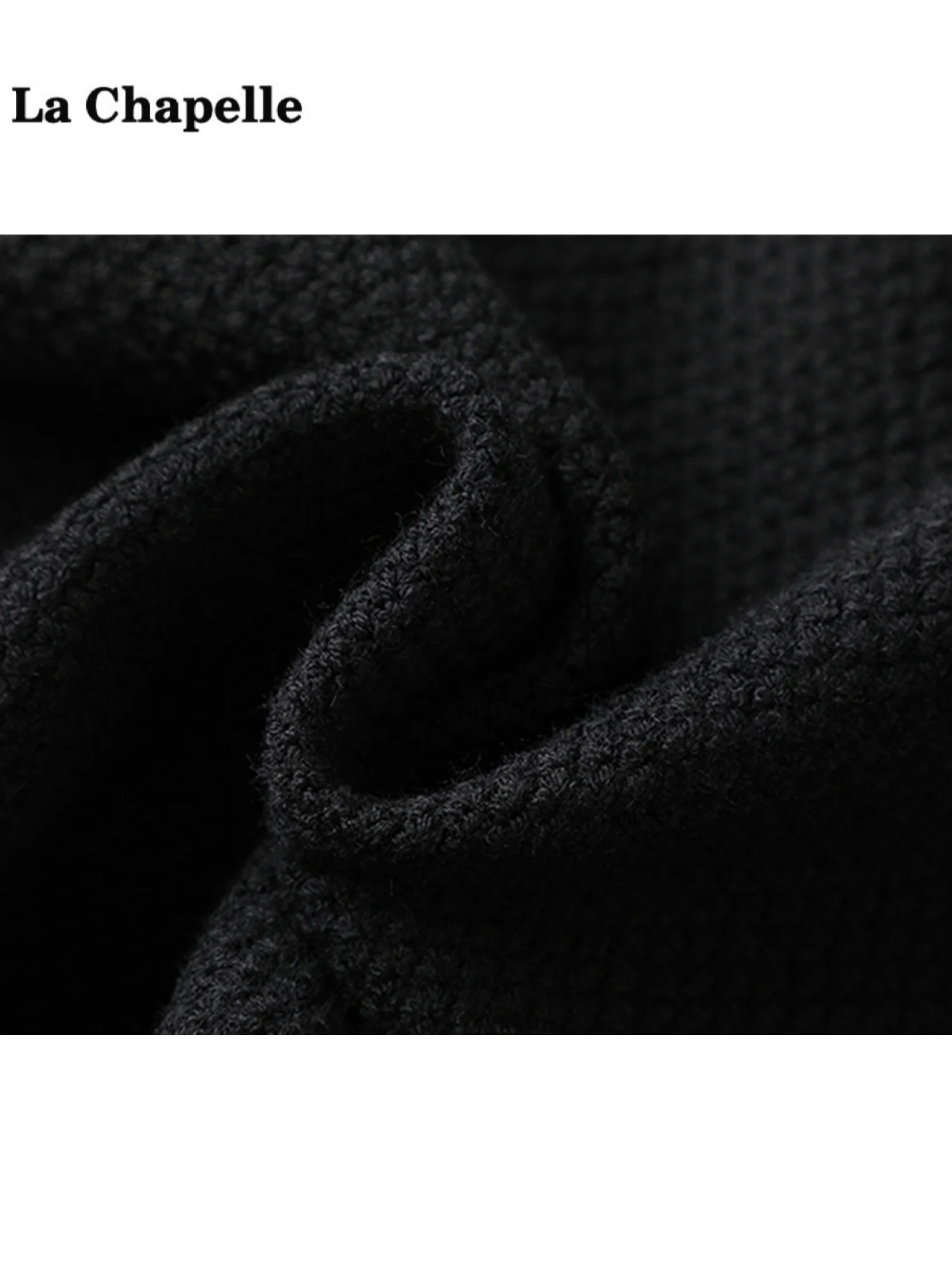 La Chapelle Женский свитер с лацканами нестандартной формы осенний новый черный