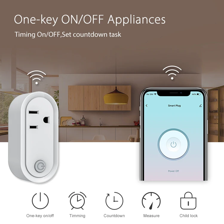 Tuya Smart HomeKit и ZigBee US Socket 15A с функцией измерения энергии Vocie управление через Alexa Siri