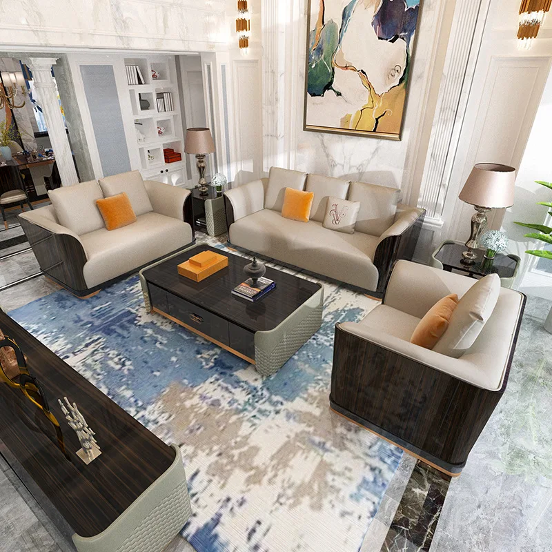 

Роскошный итальянский диван в гостиную, простая современная кожаная мебель Napa из массива дерева