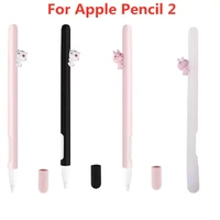 anti scroll cute cat silicone protective case pouch cap holder nib cover skin for apple pencil 2 for ipad pro pencil 2nd 999