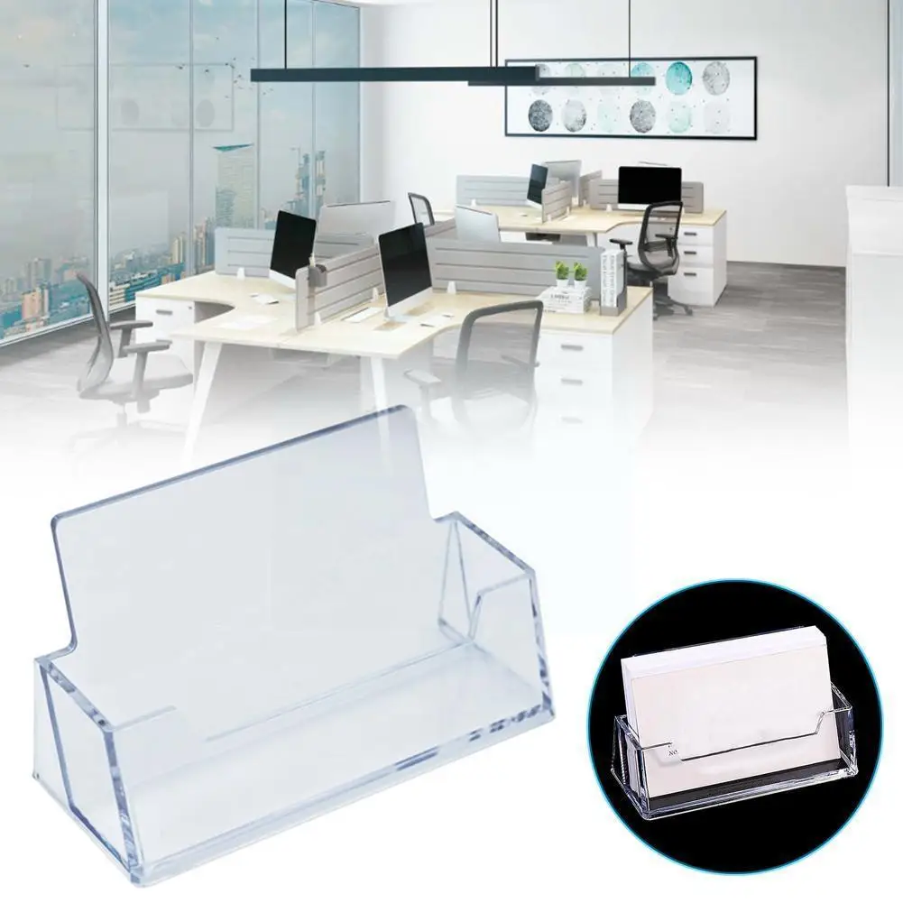 

1pc Clear Desk Shelf Box Storage Display Stand Acrylic Desktop Business Card Transparent Plastic Holder L6f2