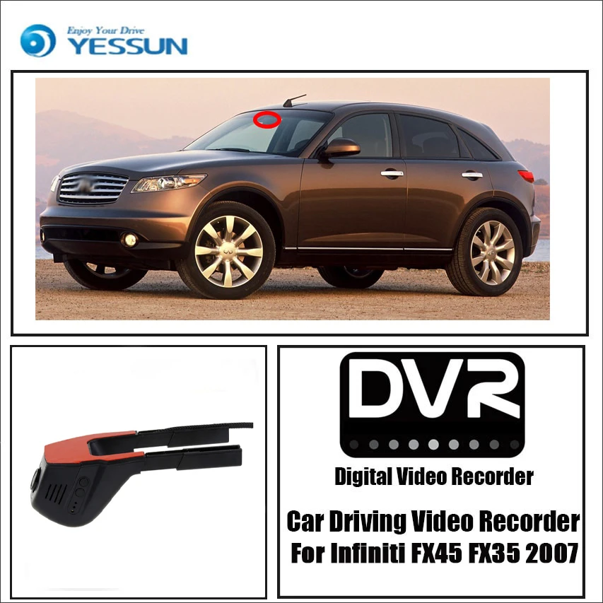 

YESSUN for Infiniti FX45 FX35 2007 Car Driving Video Recorder Wifi DVR Mini Camera Novatek 96658 Dash Cam Night Vision