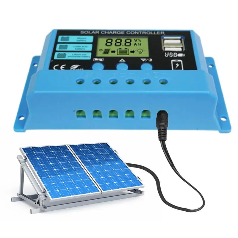 

Solar Panel Charge Controller 12V/ 24V Solar Panel Charge Controller Intelligent Regulator Fit For AGM Gel And Lithium Battery