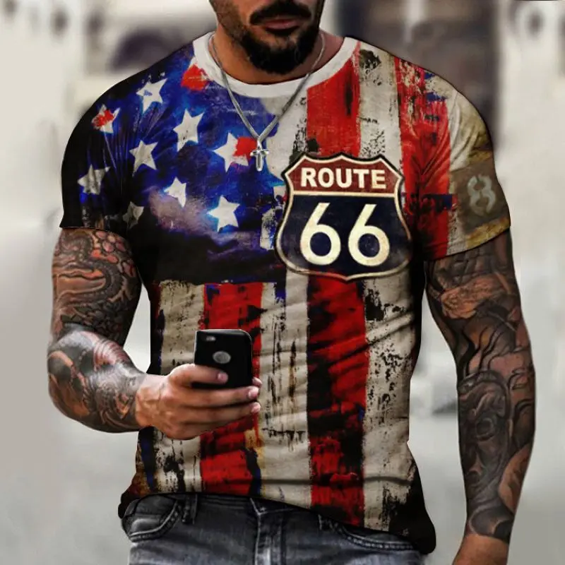 

Fashion America Flag 3D Print Men's T Shirt Oversized Male T-Shirts Summer Short Sleeve Breathable Fitness Clothes Tops Tees 6XL