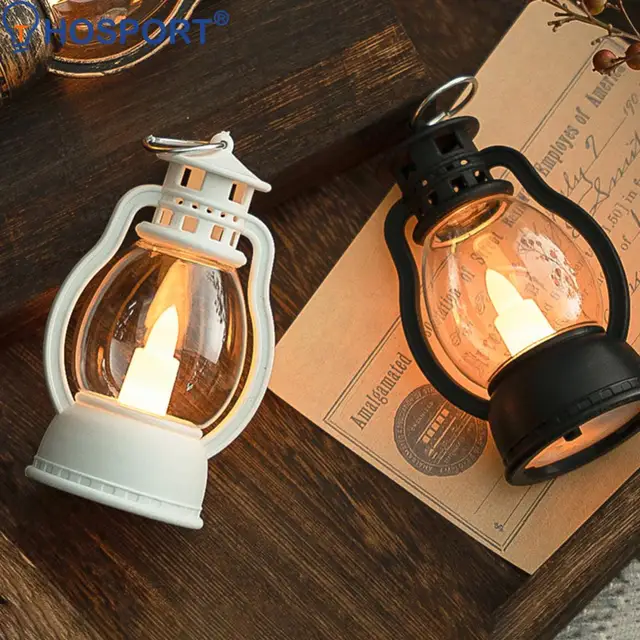 Retro Electronic Candle Light Smokeless Flameless LED Electronic Oil Lamp Mini Portable Hanging Lantern for Birthday Decorations 1