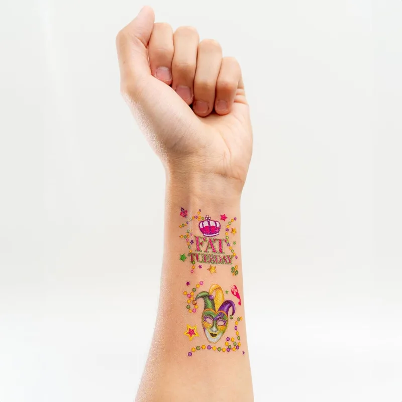 108 шт. Красочные Временные татуировки-наклейки для жирных дней маскарада