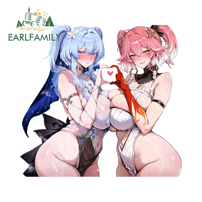 

EARLFAMILY Wuthering Waves Забавная наклейка на автомобиль Shorekeeper Changli Виниловая наклейка на рабочий стол Хитай Грудь Аксессуары для ноутбука VAN Декор