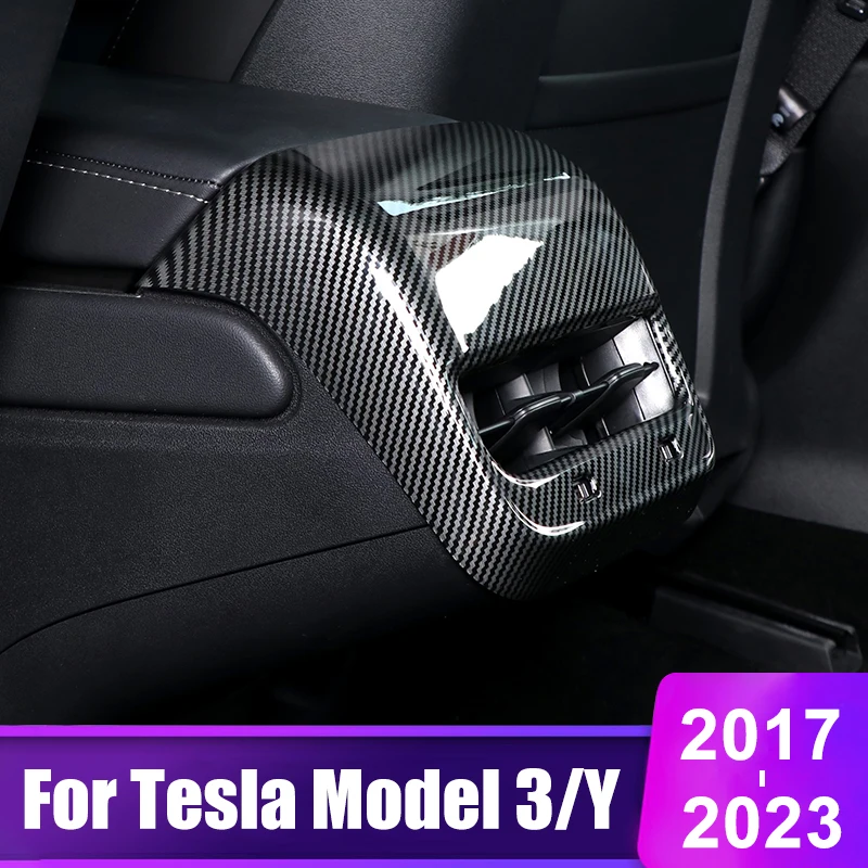 

For Tesla Model3 Model 3 Y 2017- 2020 2021 2022 2023 ABS Car Rear Air Conditioning Vent Outlet Frame Cover Trim Accessories
