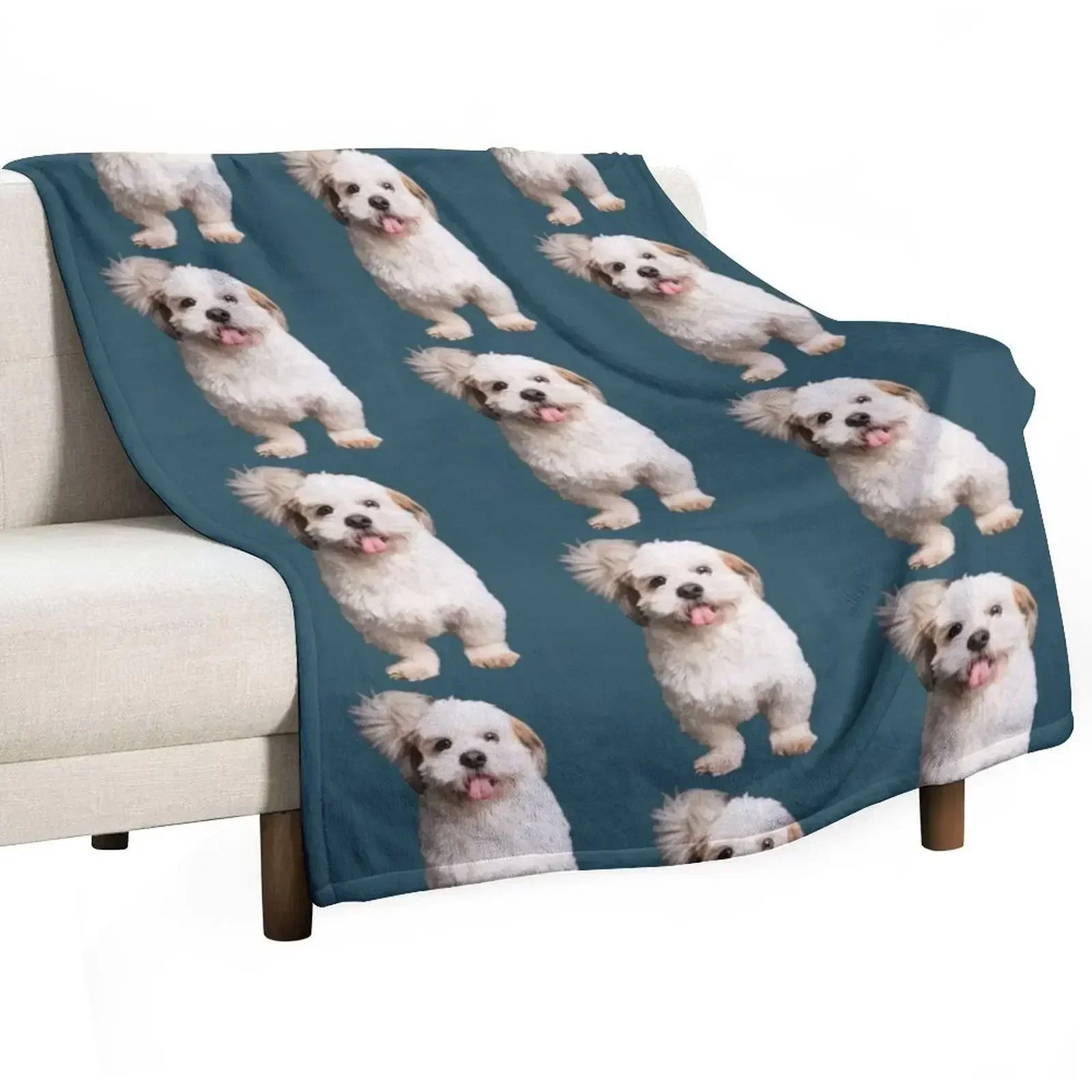 Шишон миньон la vie estšinaure avec un Shichon amoureux des chiens est lembuture Throw Blanket