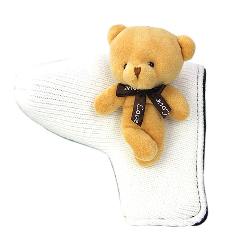 

ELOS-Golf Head Cover Cute Bear Golf Putter Cover for Putter Blade Golf Putter Protector Accessories Club Sticker