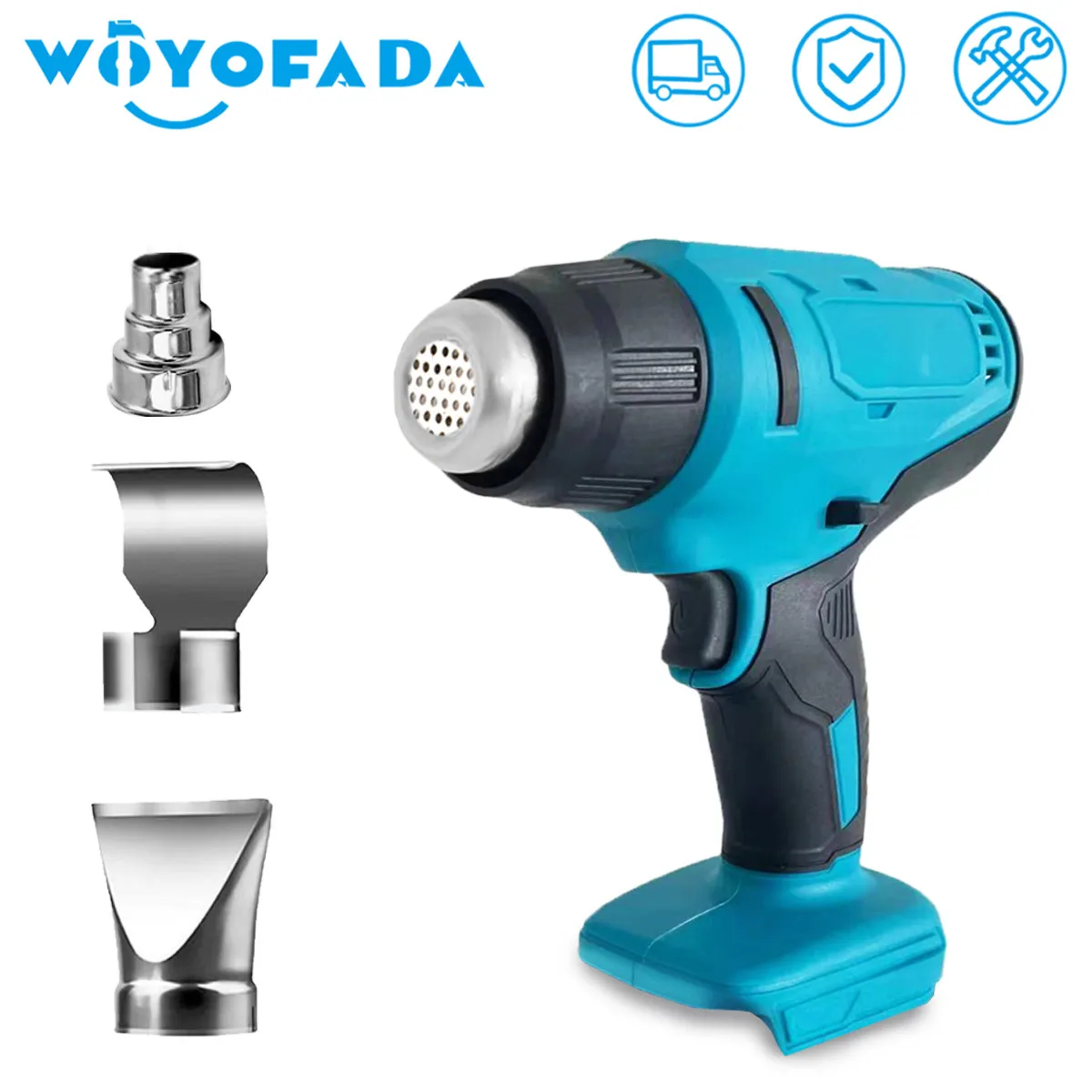 

Cordless Handheld Hot Air Gun with 3 Nozzles Temperature Adjustable Electric Heat Gun For Makita 18V Lithium Battery Power Tools