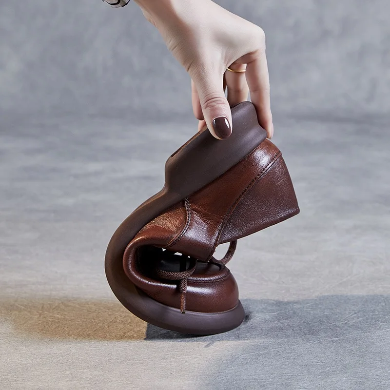 DRKANOL/2024 весенняя женская обувь из натуральной коровьей кожи удобные лоферы на