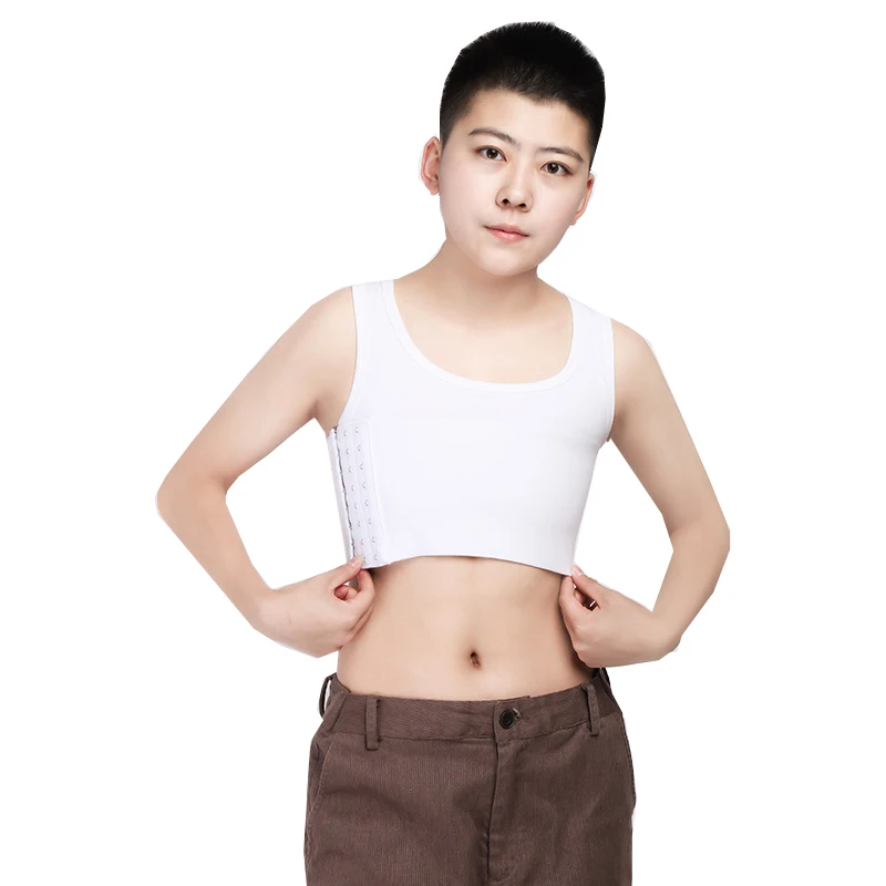 HaleyChan Women's Chest Binder Strong Elastic Band Half Length Corset Top for Tomboy Trans Lesbian FTM Crop Top Women Underwear
