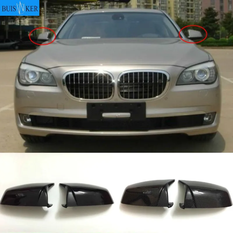 

For BMW 5 6 7 Series E60 E61 E63 E64 F06 F07 F10 F11 F13 F01-F04 Carbon Fiber pattern Black Side Wing Rearview Mirror Cover Cap