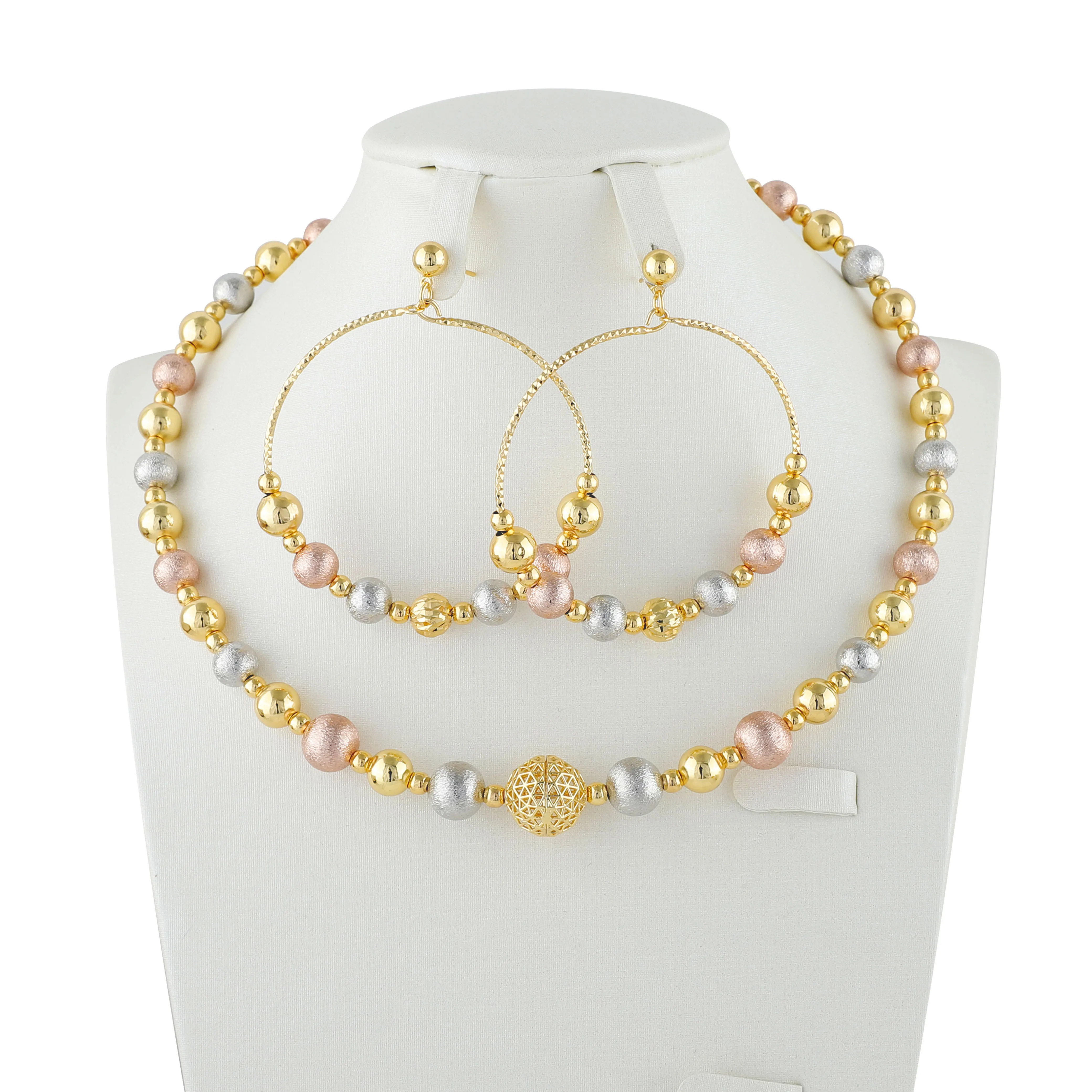 

Women's Jewelry Set Colorful Matte Beads Necklace Earrings Exquisite and Cute Christmas Anniversary Gift Free Shipping