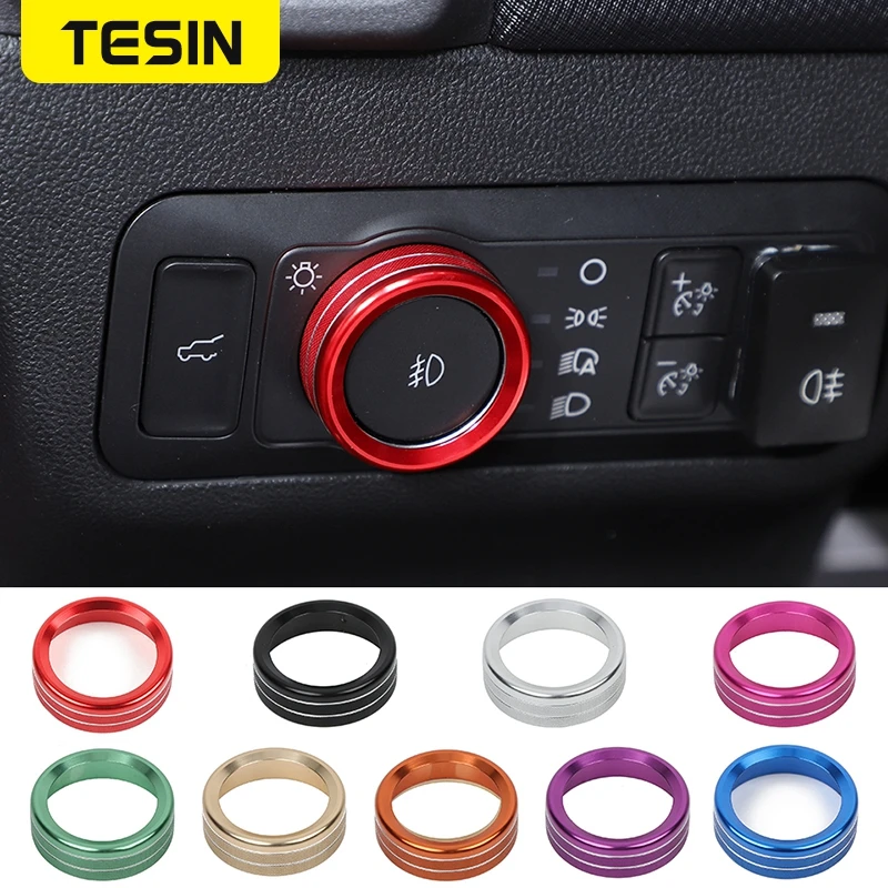 

Aluminum Alloy Car Headlight Switch Decoration Cover Ring For Ford F150 /Bronco/ Bronco Sport 2021 2022 Interior Accessories