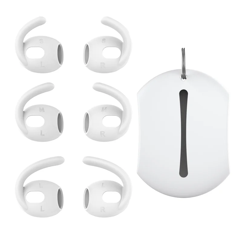 

3 пары спортивных ушных крючков для Apple AirPods 3 поколения, держатели для ушей, противоскользящие мягкие силиконовые держатели-белые