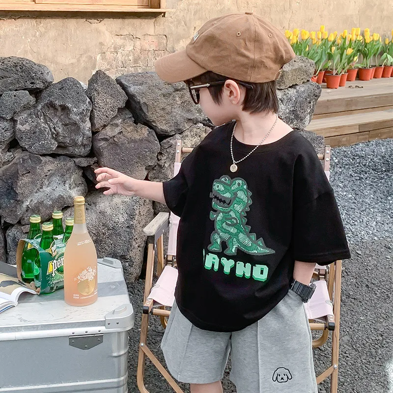 

Boys' Short Sleeve T-shirt Summer Pure Cotton 2023 New Children's Summer Top