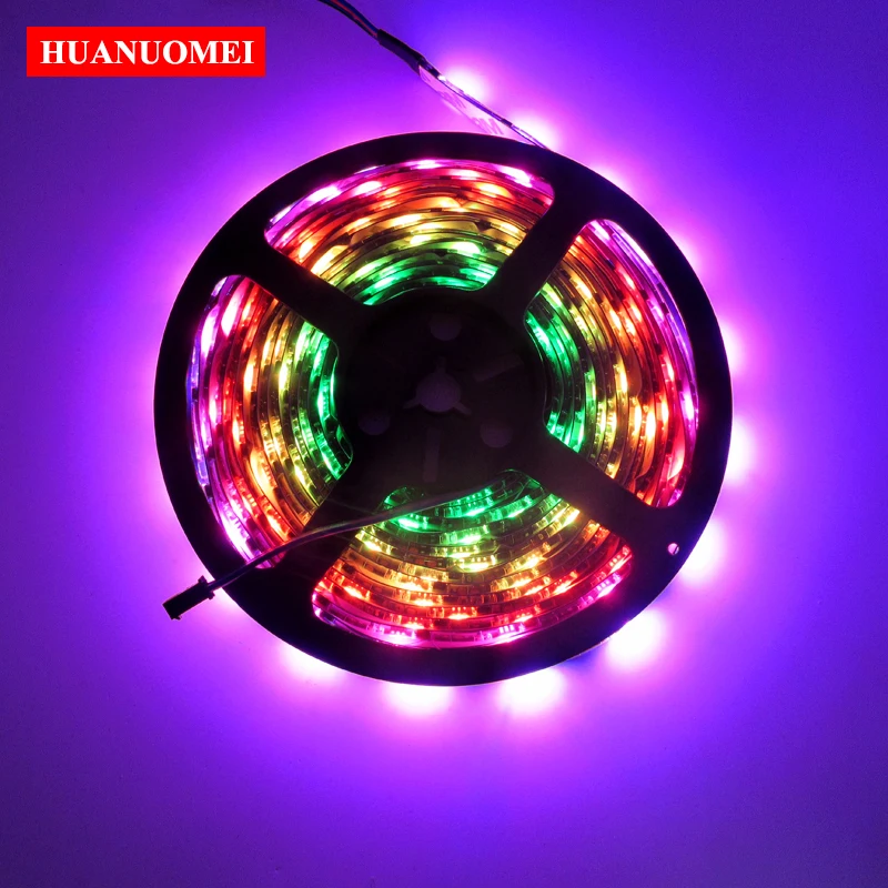 DC 5V 32LEDs/M WS2801 Flexible LED Strip RGB Pixel Light Digital Tape TV 5050 SMD Black PCB Waterproof IP65 Outdoor Lamp Ribbon