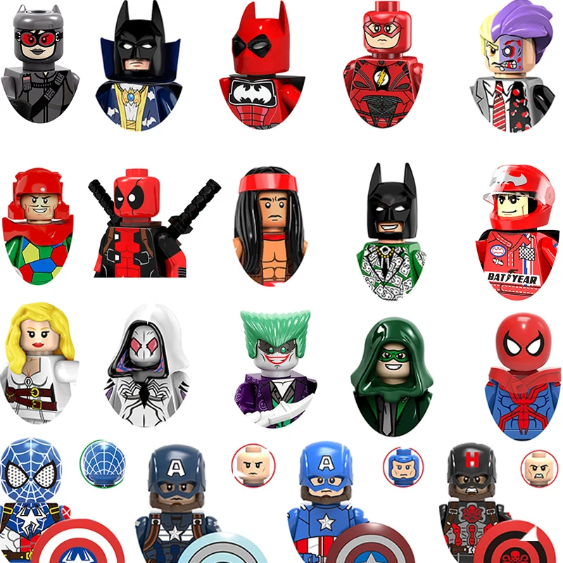 

Disney Heroes Thor Hulk Captain America Steven Rogers Batman Model Building Blocks Enlighten Bricks Toys for Children Gifts
