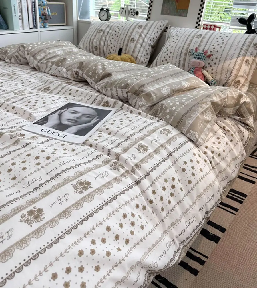 Модный пасторальный Цветочный комплект двуспальный полный Королевский