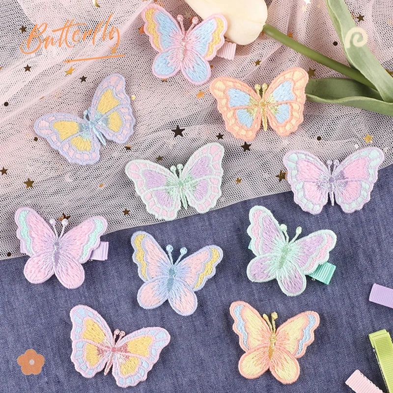 Нашивки с вышивкой бабочками для творчества одежды куртки рюкзака Декоративные