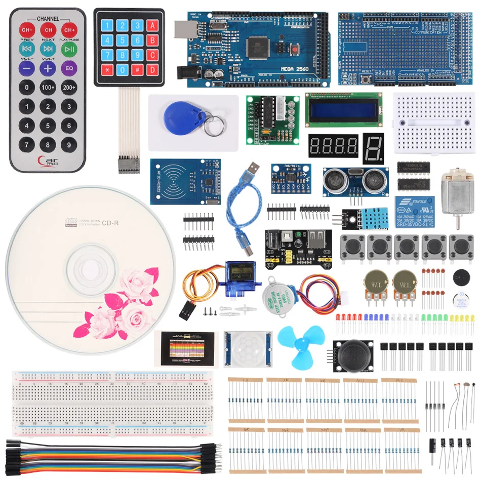 

Супер стартовый набор/Обучающий набор для Arduino UNO R3, с руководством на компакт-диске