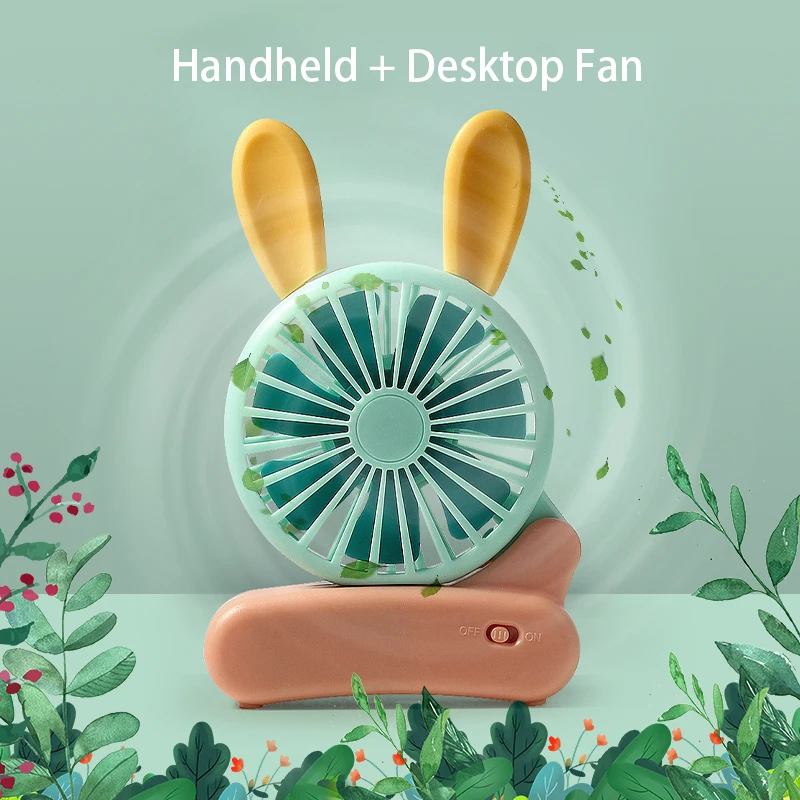 

2 in 1 Mini Folding Fan USB Rechargeable Personal Handheld Fan Desktop Fan for Outdoor Travel Camping