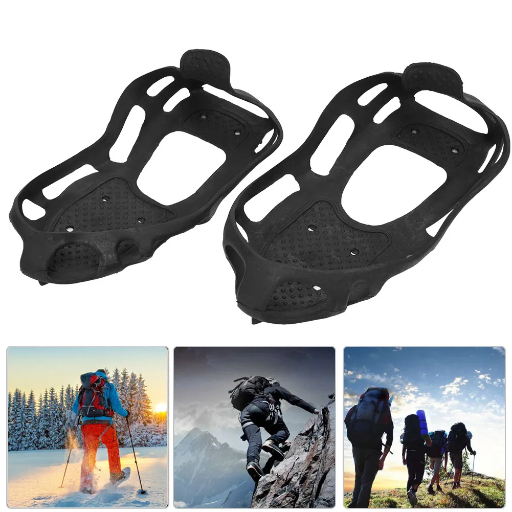 TPE 24 Teeth Anti slip Ice Cleat Shoe Grips Spikes Cleats Crampons for Snow Ground Hiking Climbing images - 6