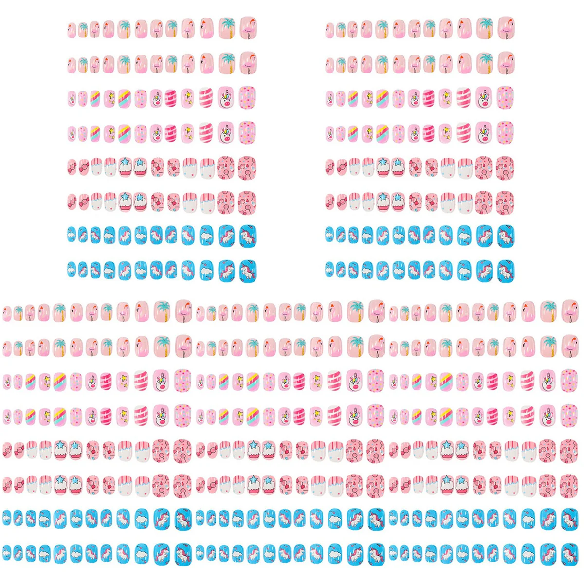 

20 Sets of Cartoon Themed Nail Pattern Nails Removable False Nails