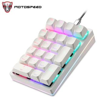 Motospeed K24 Mechanical Numeric Keypad White Hot-Swap  Switch Wired Keyboard Computer Numpad 21 Keys With Drive For Laptop PC