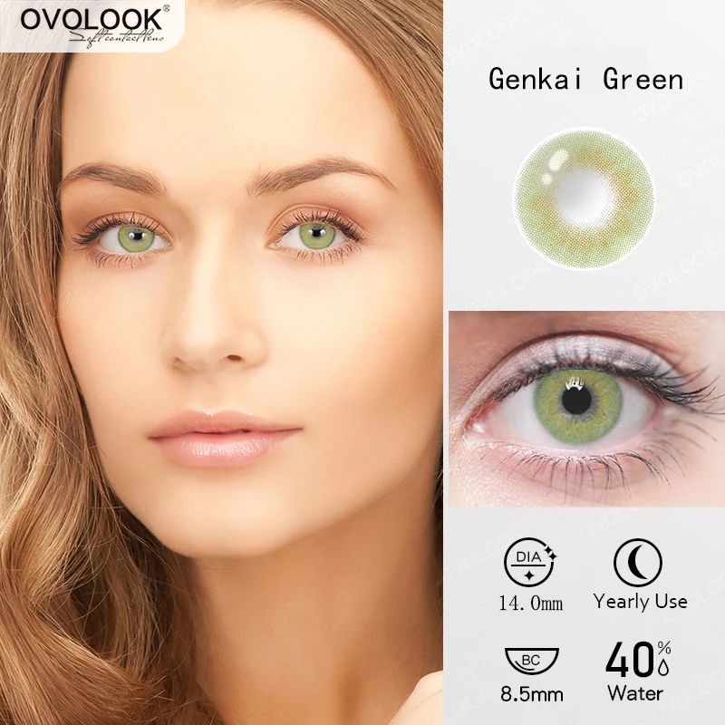 2pcs coloured contact lenses with graduated for eyes change color beautiful pupil cosmetic green and blue lens hydrogel contacts free global shipping