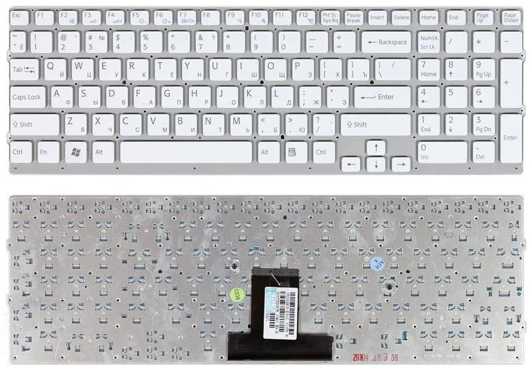 Клавиатура для Sony Vaio VPC EB3C5E белая без рамки|Клавиатуры замены| |