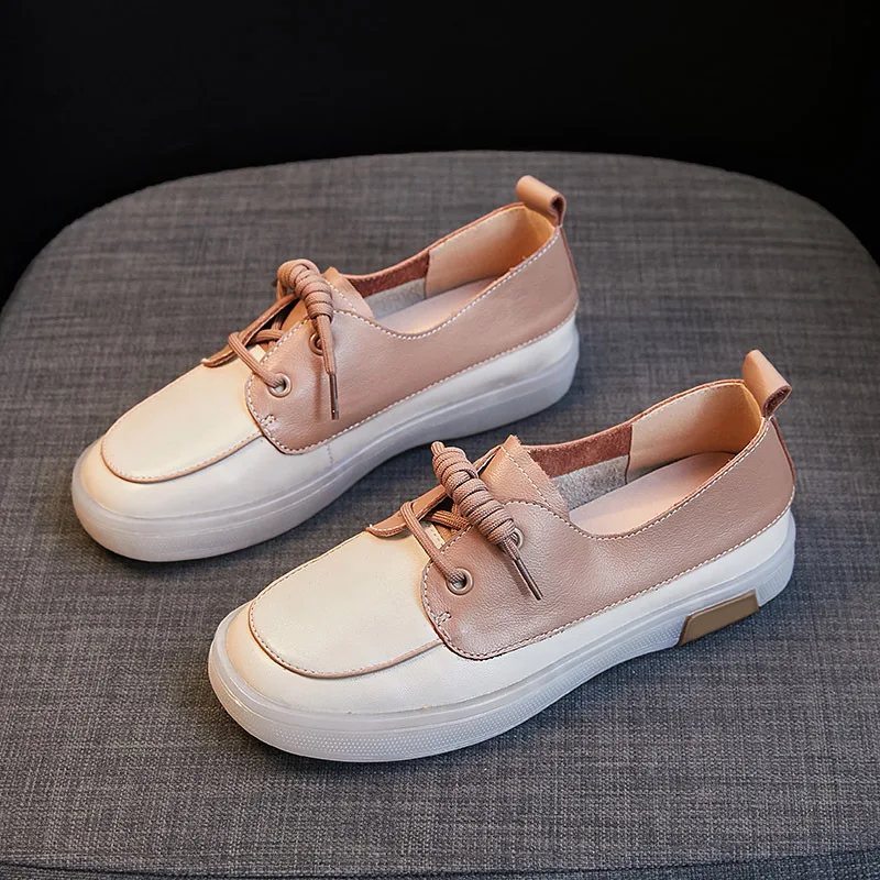 

Женские туфли из натуральной коровьей кожи, на плоской подошве, повседневные туфли без каблука, весна-лето 2022