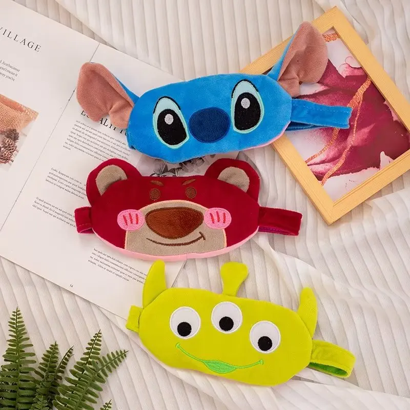 

Disney Anime Surrounding Cartoon Cute Strawberry Bear Stitch Three Eyed Monster Lunch Break Travel Aircraft Sleep Mask