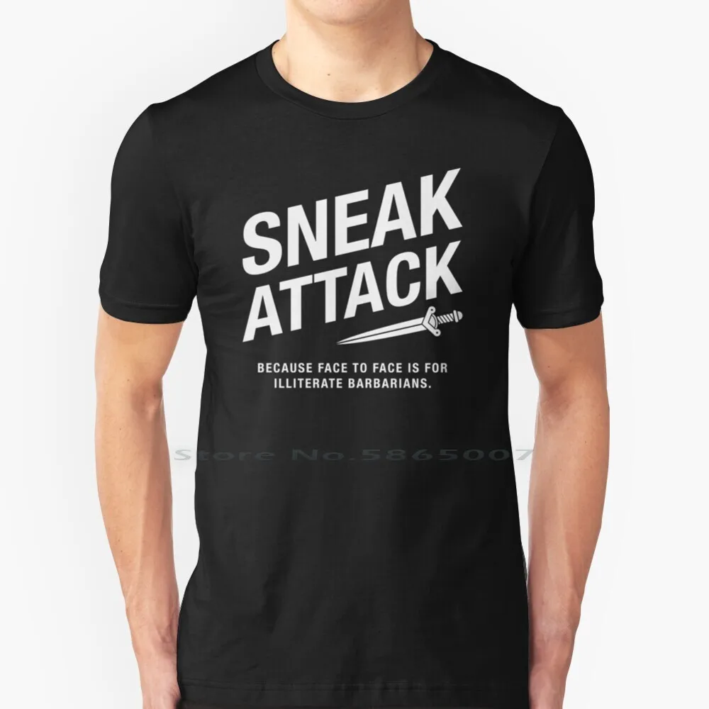 

Игровая футболка Rogue с изображением неграмотных варваров, из 100% хлопка, с изображением D и D следователя