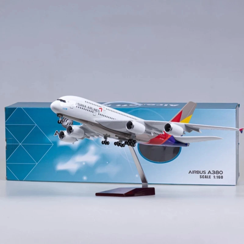 46 См Модели Самолета Asiana Airlines A380 С Колесами И Подсветкой Статическая Модель Из