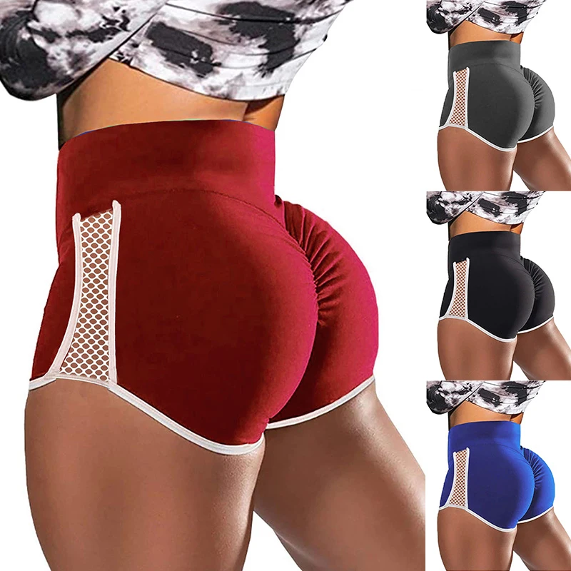 

Hot Pants 2022 New Yoga Pants High Waist Solid Color Hip Lift Shorts Bottoms Shorts Workout Scrunch Booty Hollow Out Pants