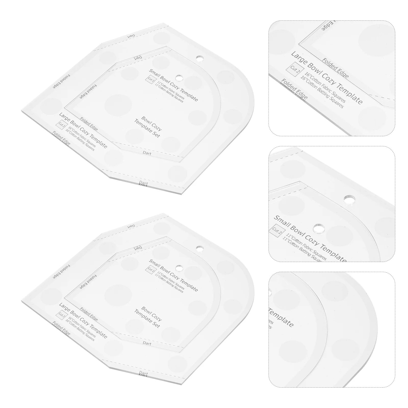 

Bowl Template Cozy Sewing Templates Acrylic Pattern Quilting Wrap Ruler Cutting Foldcut Soup Microwave Plate Diy Small Set