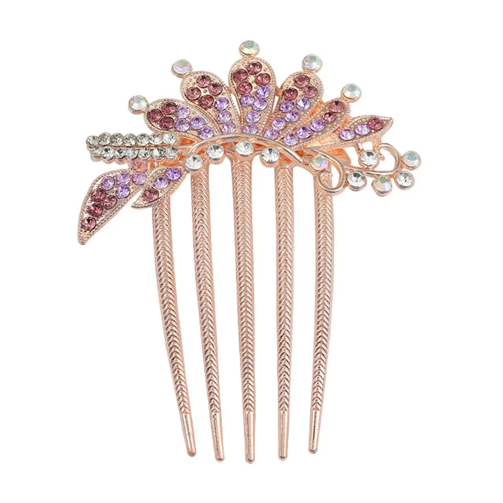 Гребень стразы для волос с пятью зубьями вставка в корону свадебный головной